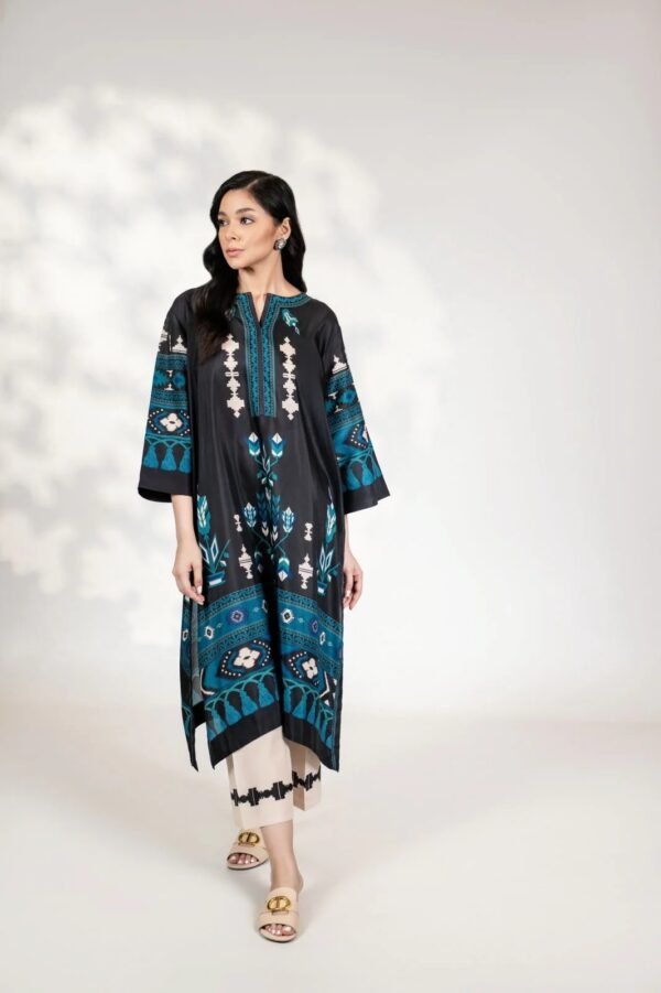 Lime Orchid Embroidered Cotton Satin Kurta Set