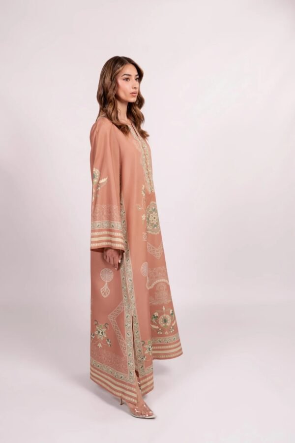 Regal Garden Embroidered Long Kaftan Top