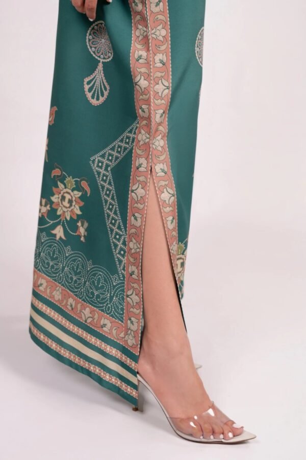 Regal Garden Embroidered Long Kaftan Top
